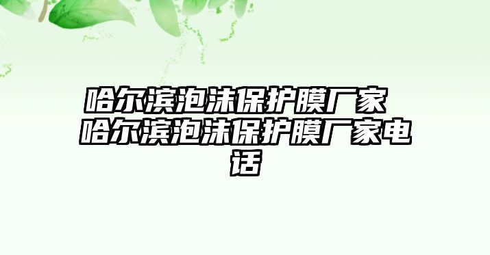 哈爾濱泡沫保護膜廠家 哈爾濱泡沫保護膜廠家電話