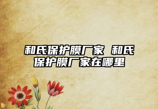 和氏保護膜廠家 和氏保護膜廠家在哪里