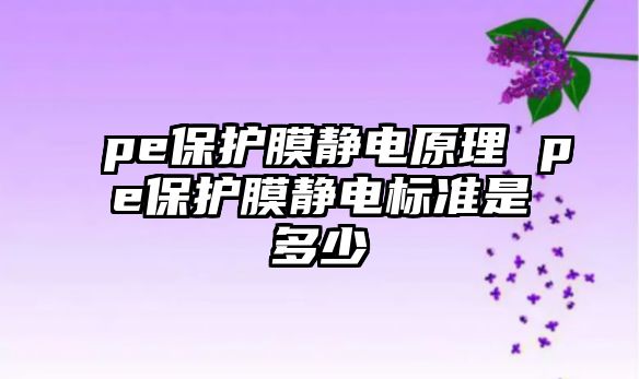 pe保護膜靜電原理 pe保護膜靜電標準是多少