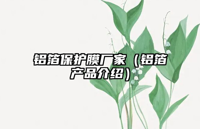 鋁箔保護膜廠家（鋁箔產品介紹）