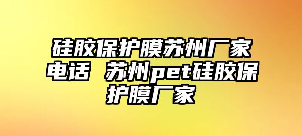 硅膠保護膜蘇州廠家電話 蘇州pet硅膠保護膜廠家