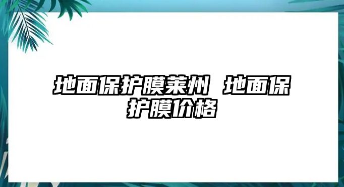 地面保護(hù)膜萊州 地面保護(hù)膜價格