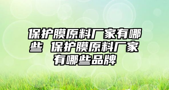 保護膜原料廠家有哪些 保護膜原料廠家有哪些品牌