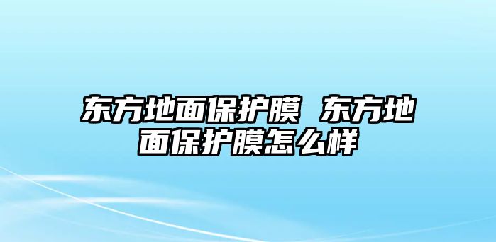 東方地面保護膜 東方地面保護膜怎么樣