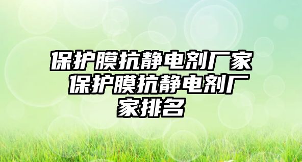 保護膜抗靜電劑廠家 保護膜抗靜電劑廠家排名