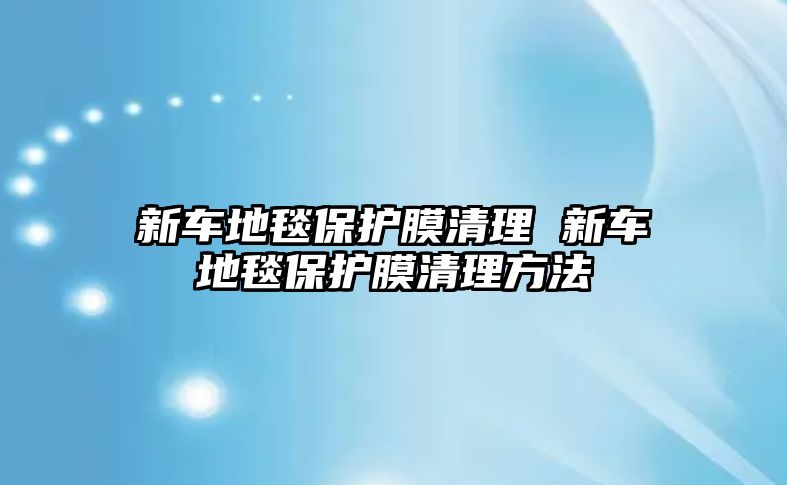 新車地毯保護膜清理 新車地毯保護膜清理方法