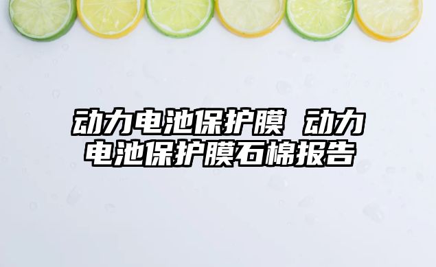 動力電池保護膜 動力電池保護膜石棉報告