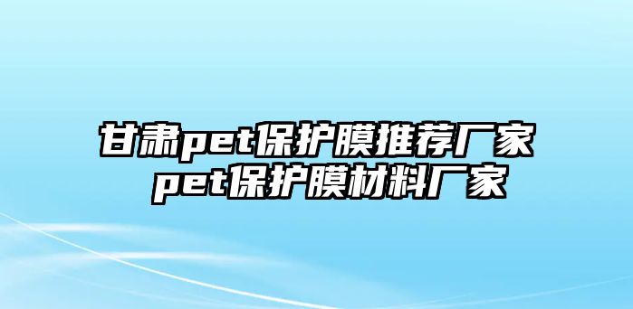 甘肅pet保護膜推薦廠家 pet保護膜材料廠家