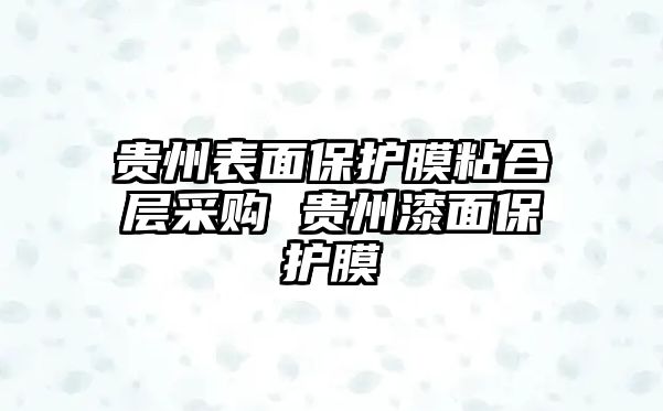 貴州表面保護膜粘合層采購 貴州漆面保護膜